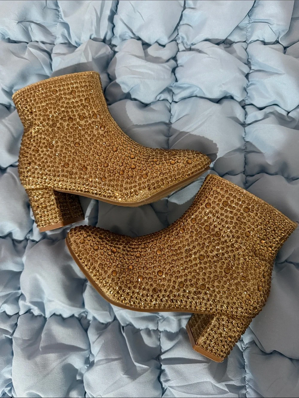 Link Gold Crystal Rhinestone Kids Dress Boots